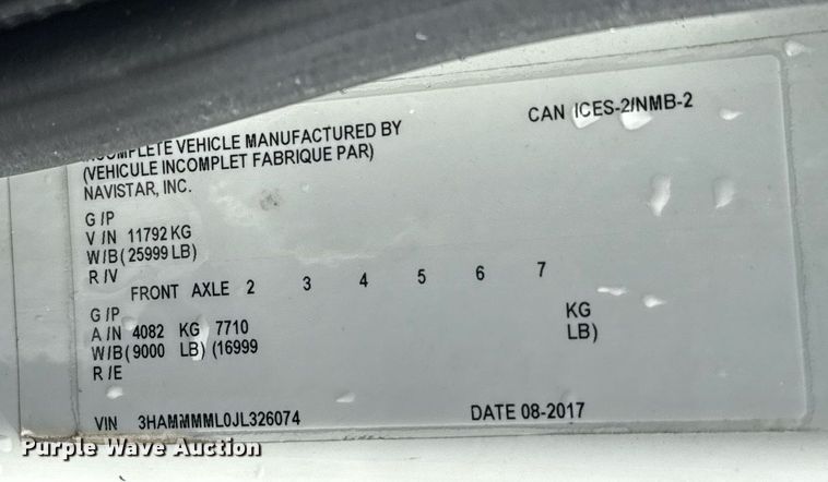 image for item EJ4683 2018 International 4300 SBA refrigerated truck