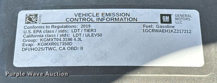 image for item EJ4687 2019 Chevrolet Silverado 1500 Double Cab pickup truck