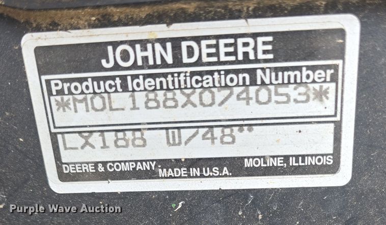 image for item EK5298 1993 John Deere LX188 lawn mower