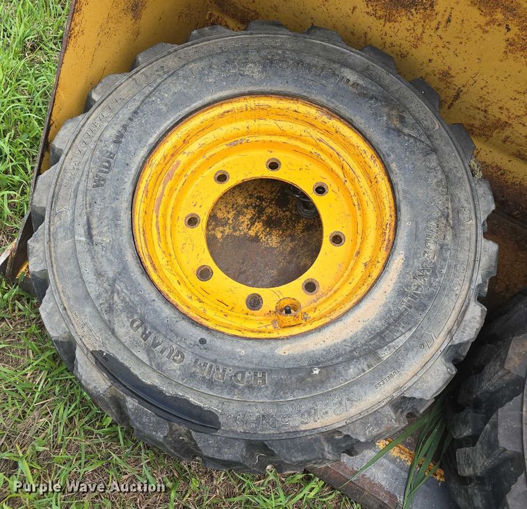 image for item EK5301 (2) BKT 12-16.5 skid steer tires and wheels