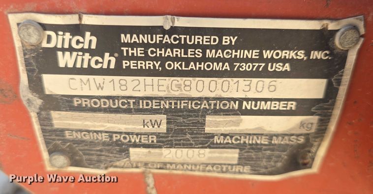 image for item EK5319 2008 Ditch Witch 1820 trencher