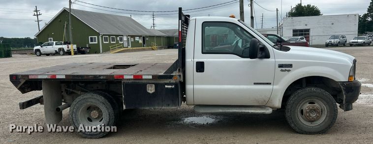 image for item EK8077 2003 Ford F350 Super Duty XL flatbed pickup truck