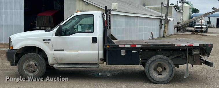 image for item EK8077 2003 Ford F350 Super Duty XL flatbed pickup truck