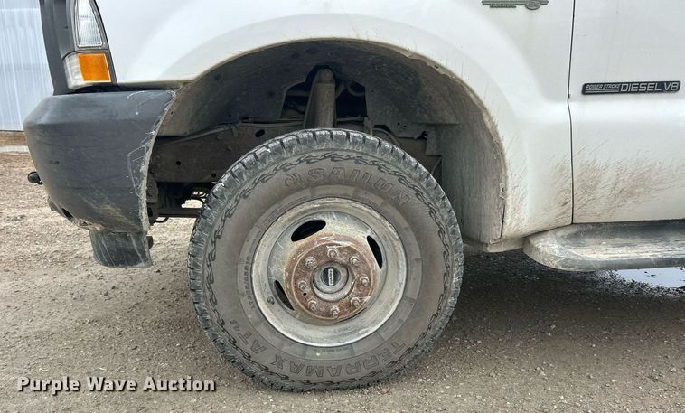 image for item EK8077 2003 Ford F350 Super Duty XL flatbed pickup truck