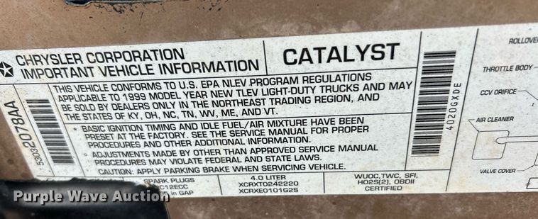 image for item EK8150 1999 Jeep Wrangler SUV