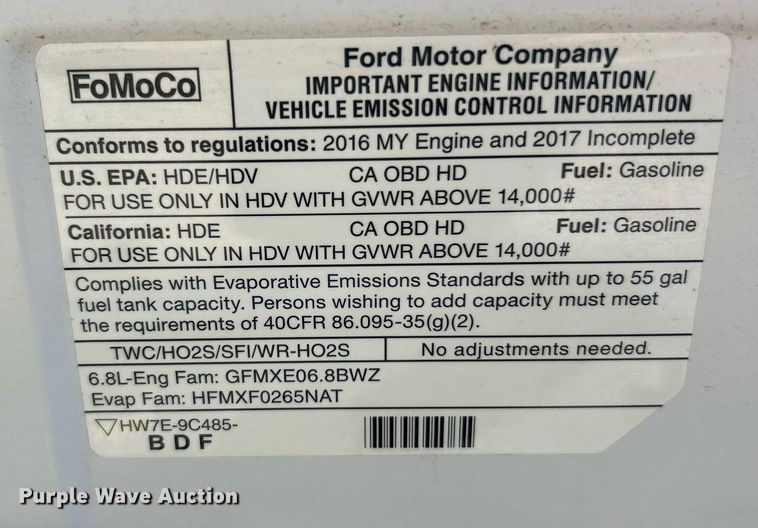 image for item EK8159 2017 Ford E450 Super Duty shuttle bus