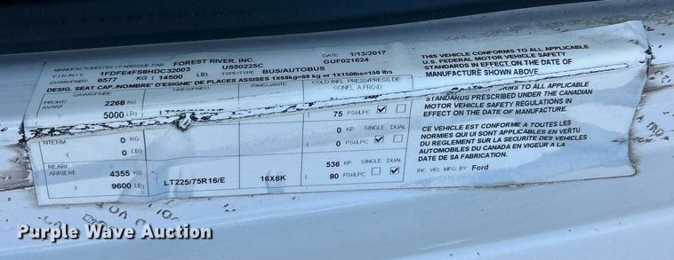 image for item EK8159 2017 Ford E450 Super Duty shuttle bus