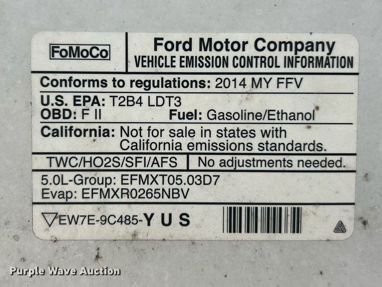 image for item EK8165 2014 Ford F150 XLT SuperCrew pickup truck