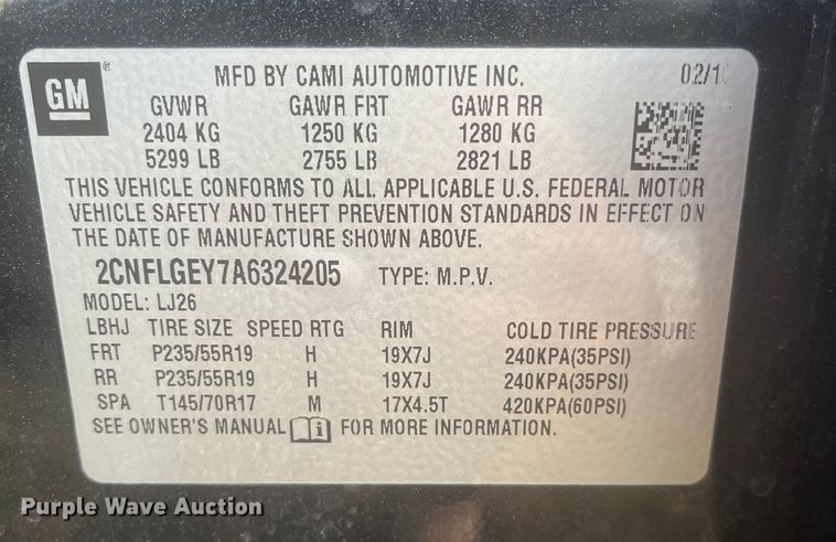 image for item EK8175 2010 Chevrolet Equinox LTZ SUV