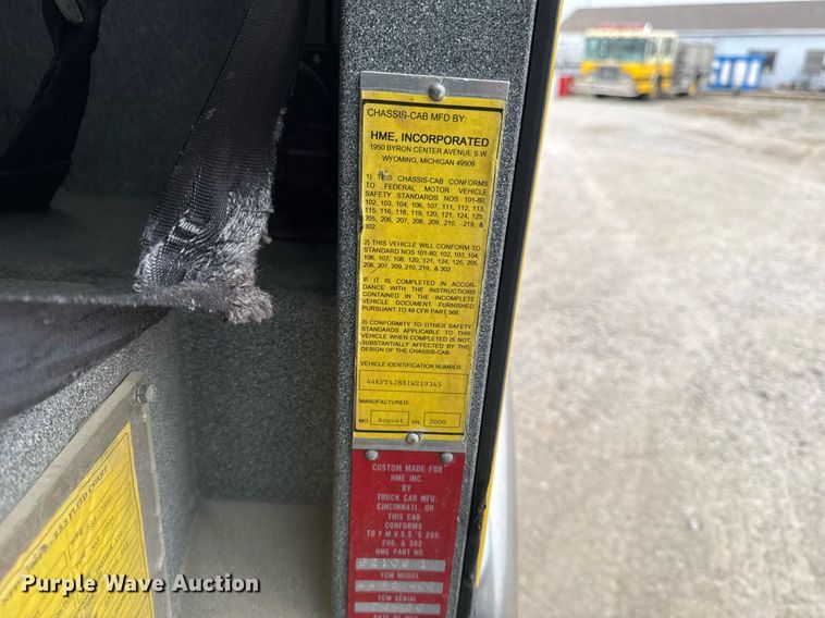 image for item EM3767 2001 HME INC 4465 400 pumper fire truck