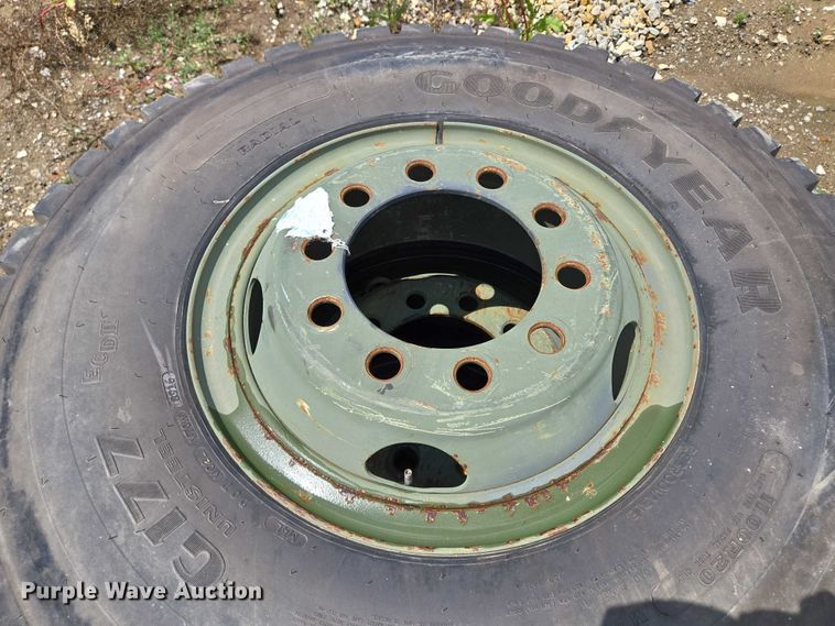 image for item EM7451 (3) Goodyear 11.00R20 tires and wheels