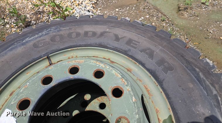 image for item EM7451 (3) Goodyear 11.00R20 tires and wheels