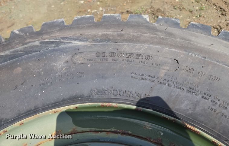 image for item EM7451 (3) Goodyear 11.00R20 tires and wheels