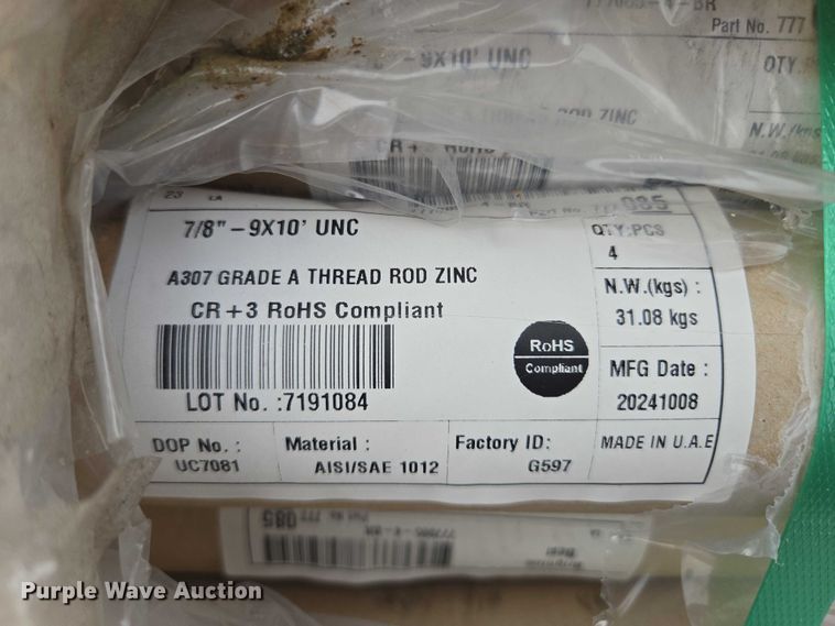 image for item EM7496 (148) grade A zinc threaded rod