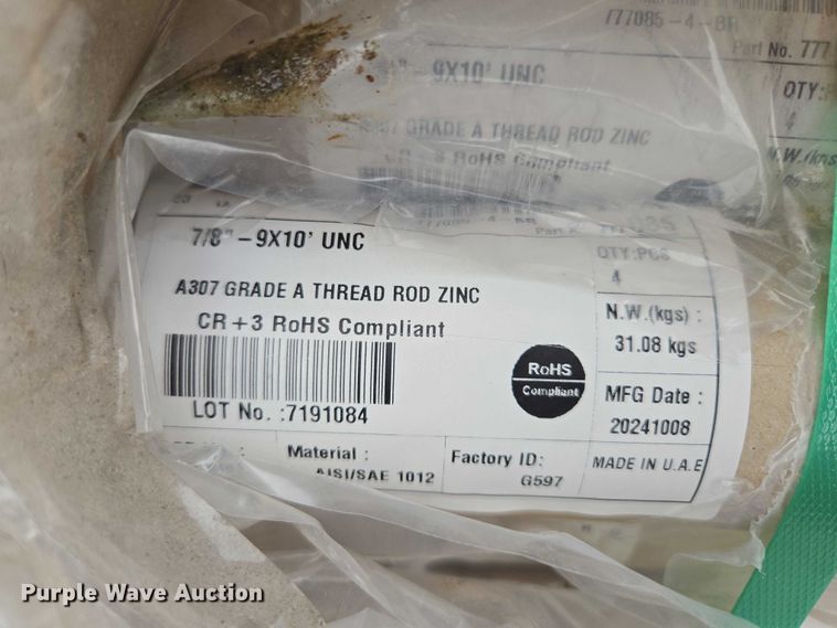 image for item EM7496 (148) grade A zinc threaded rod