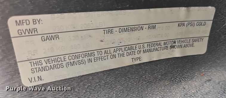 image for item EN3778 2006 Bad Boy BB-AMS4 utility vehicle