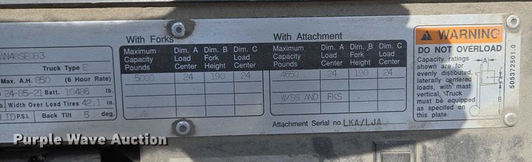 image for item EN3806 Yale ERC050ZAN48SE083 forklift