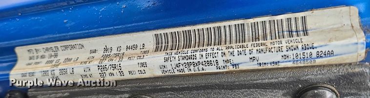 image for item EO1019 1999 Jeep Wrangler SUV