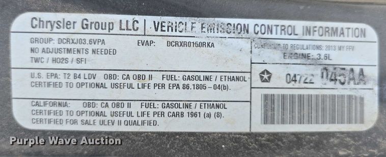 image for item EO1023 2013 Dodge Grand Caravan van