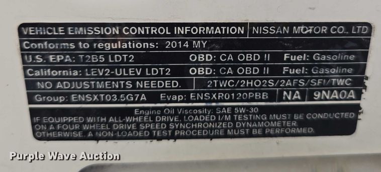 image for item EO1029 2014 Nissan Pathfinder SL SUV