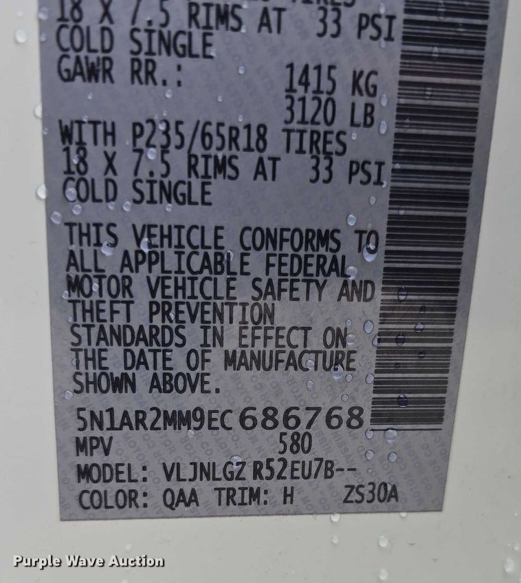 image for item EO1029 2014 Nissan Pathfinder SL SUV