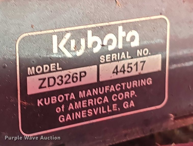 image for item EO1030 Kubota ZD326P ZTR lawn mower