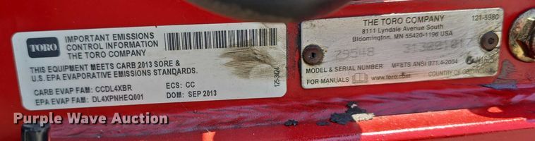 image for item EO1032 Toro GrandStand ZTR lawn mower