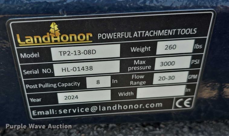 image for item EO1038 2024 LandHonor TP2-13-08D skid steer tree puller