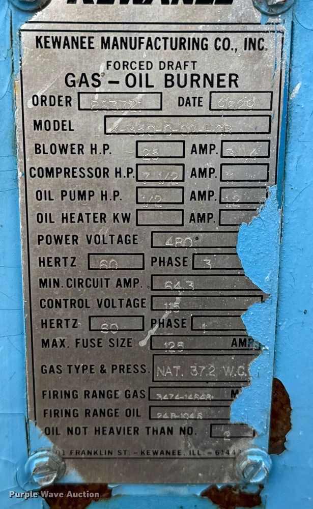 image for item EQ4910 Kewanee boiler