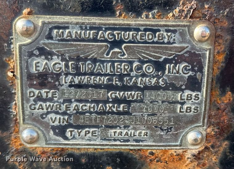 image for item DR2815 2018 Eagle equipment trailer