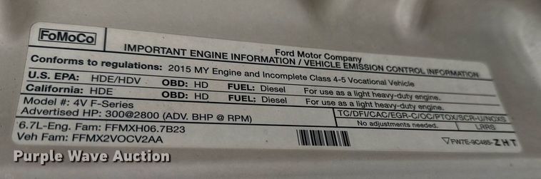 image for item DS3693 2015 Ford F550 utility / service truck