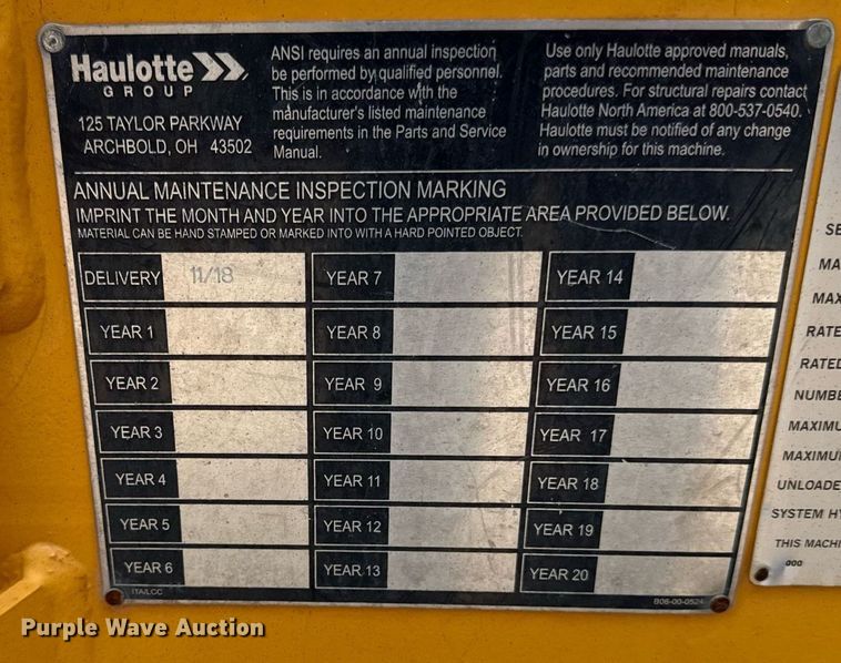 image for item DS4347 2018 Haulotte 4527A boom lift