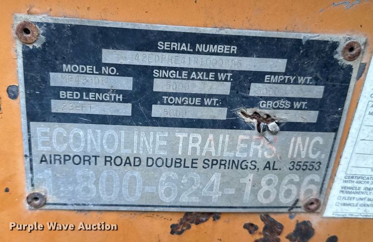 image for item DS4357 1994 Economy  MP423DE equipment trailer
