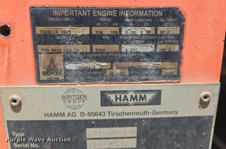 image for item DT4885 2009 Hamm HD 110 HV double drum vibratory roller