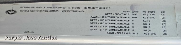 image for item DT4893 2013 Mack Granite GU713 dump truck