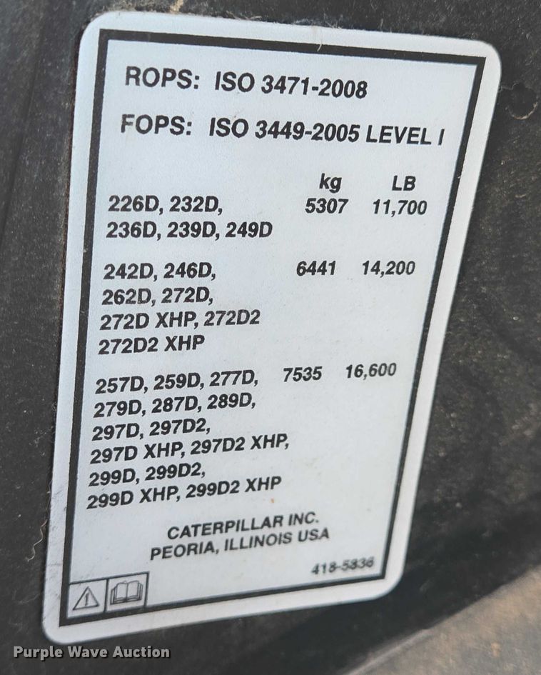 image for item DT4906 2019 Caterpillar 299D2XHP tracked skid steer loader