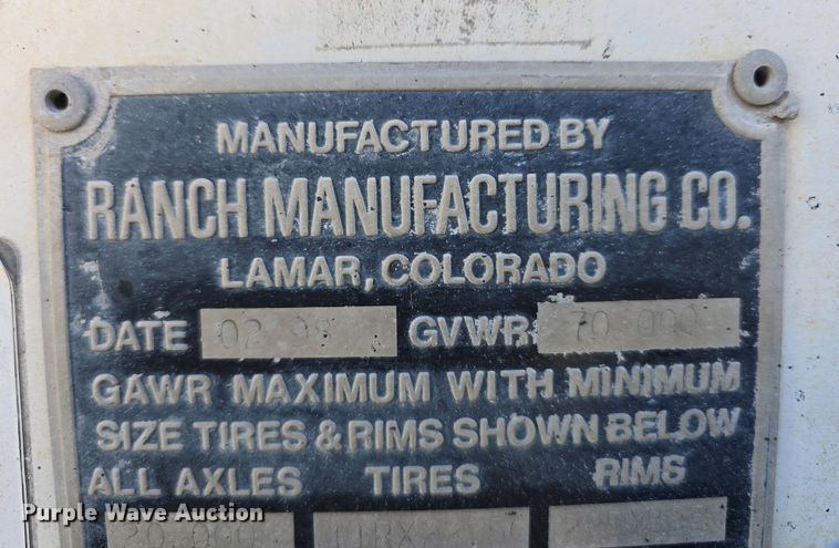 image for item DT6803 1998 Ranch Manufacturing Co. 21-42-3 bottom dump trailer