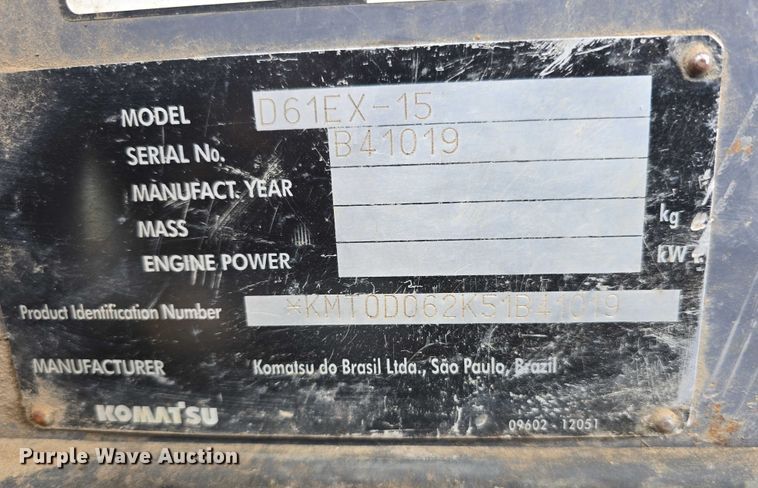 image for item DT6889 2006 Komatsu D61EX-15 dozer