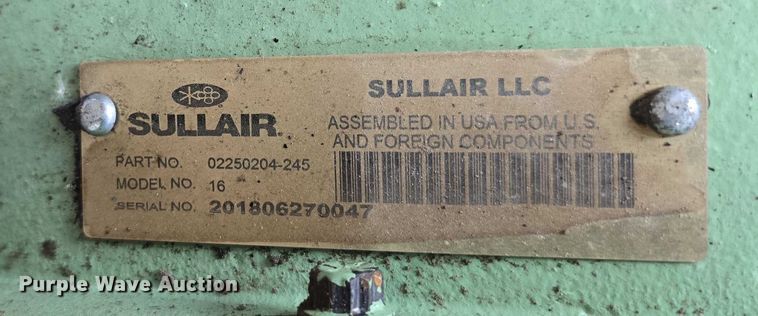 image for item DT6923 2018 Sullair 400EH/DPQ/CU4F/OPT air compressor