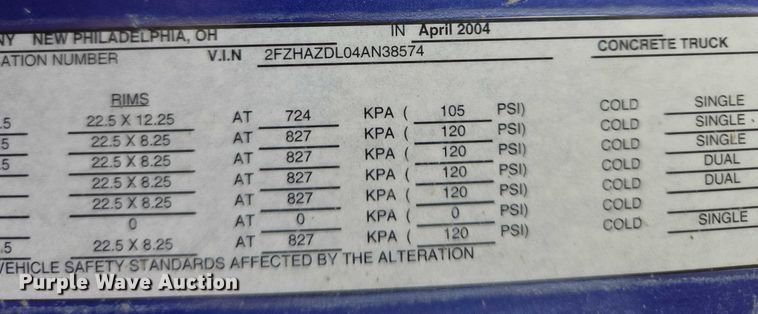 image for item DT7203 2004 Sterling LT9500 ready mix truck