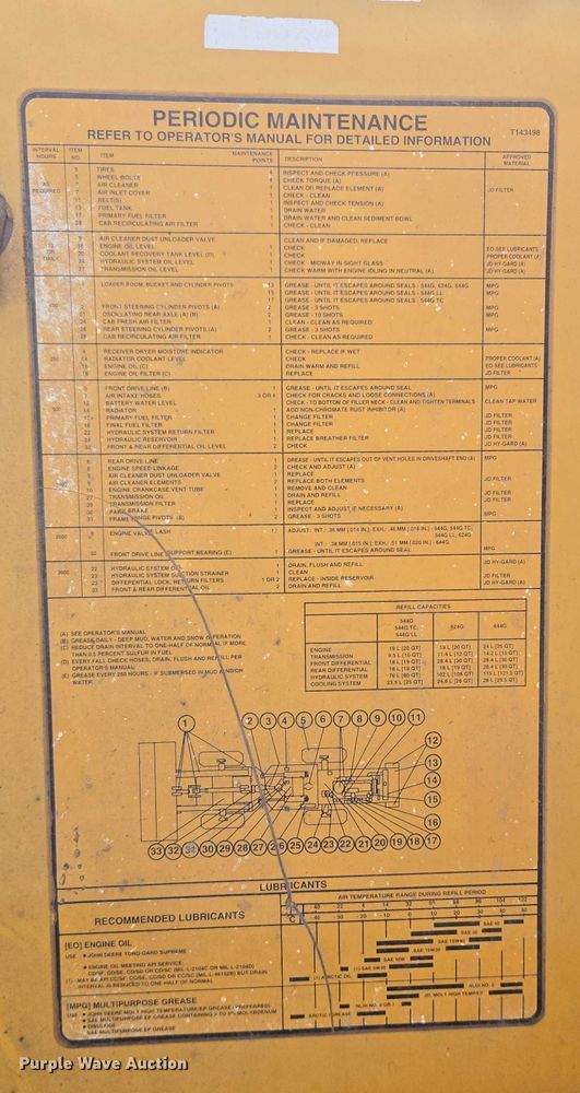 image for item DT7212 1996 John Deere 544G wheel loader