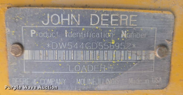 image for item DT7212 1996 John Deere 544G wheel loader
