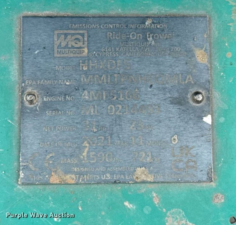 image for item DU7808 Whitman HHXDF5 power trowel