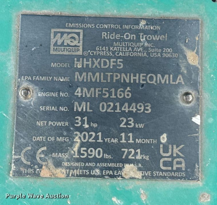 image for item DU7808 Whitman HHXDF5 power trowel