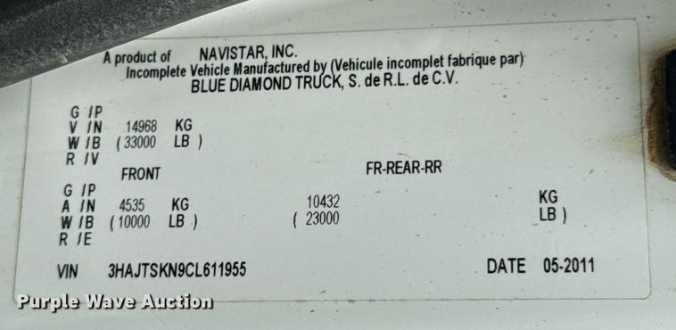 image for item DU9814 2012 International 4300 water truck