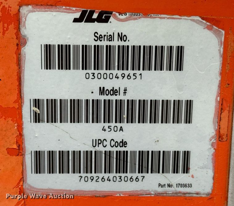image for item DU9818 2000 JLG 450A boom lift