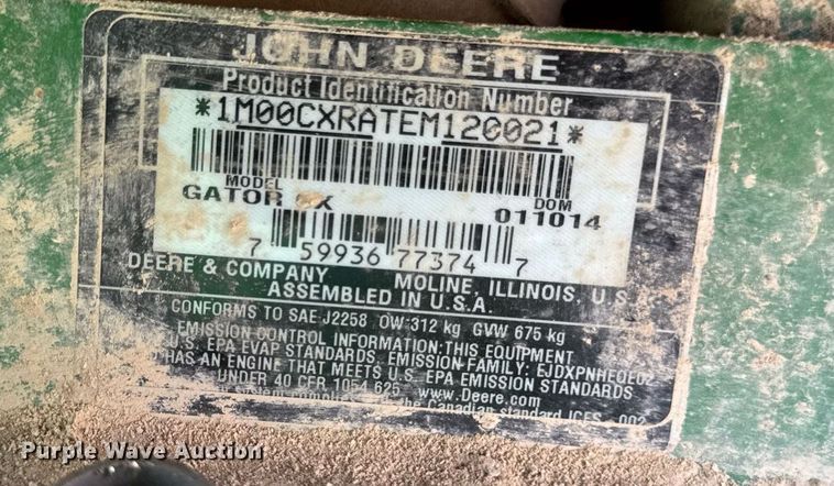 image for item DV2727 2014 John Deere Gator CV utility vehicle