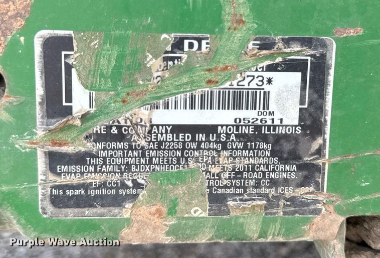 image for item DV2728 2011 John Deere Gator TS 4x2 utility vehicle