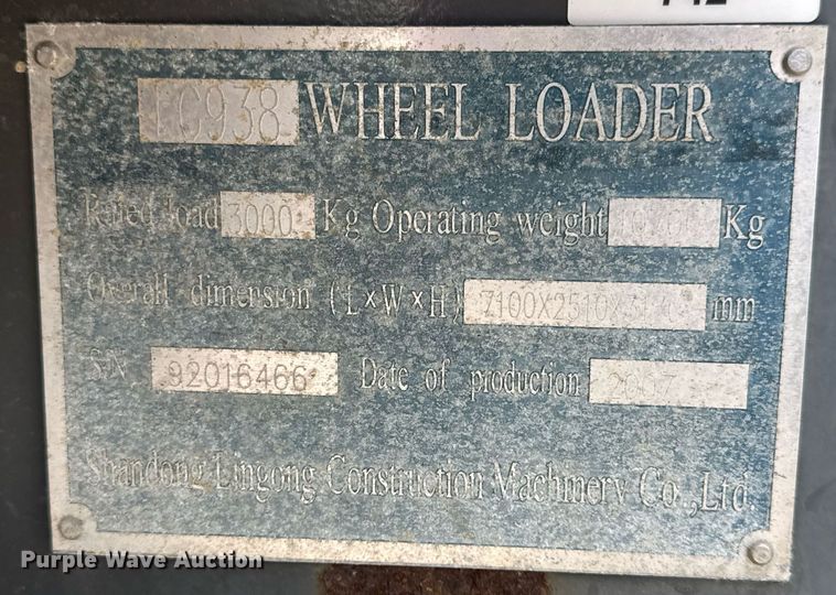 image for item DV4132 2007 Titan LG938 wheel loader