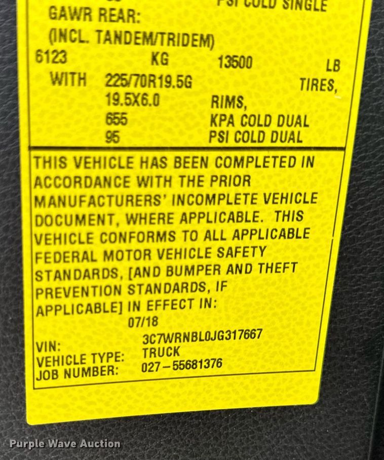 image for item DV4170 2018 Dodge Ram 5500HD bucket truck